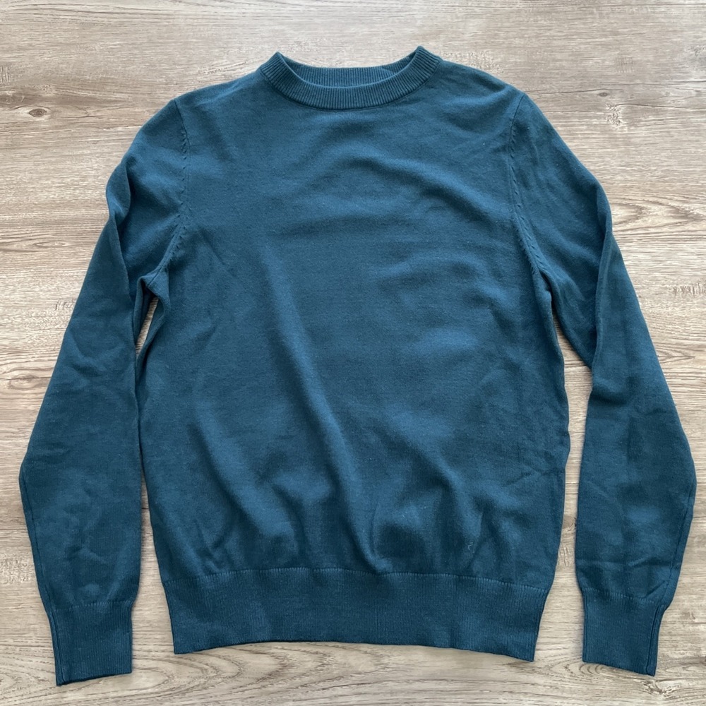 Lord JEFF Crew Neck Sweater Mens Small Blue Cotton Blend New